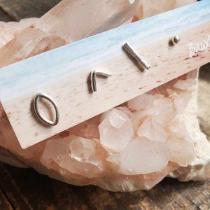 Bauxo Silver Cara Mismatch Earring Set NWT!